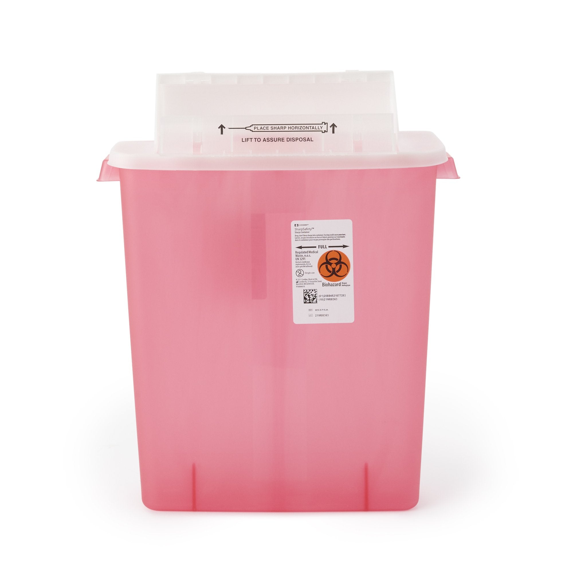 Sharps Container SharpStar In-Room Translucent Red Base 16-1/2 H X 13-3/4 W X 6 D Inch Horizontal Entry 3 Gallon