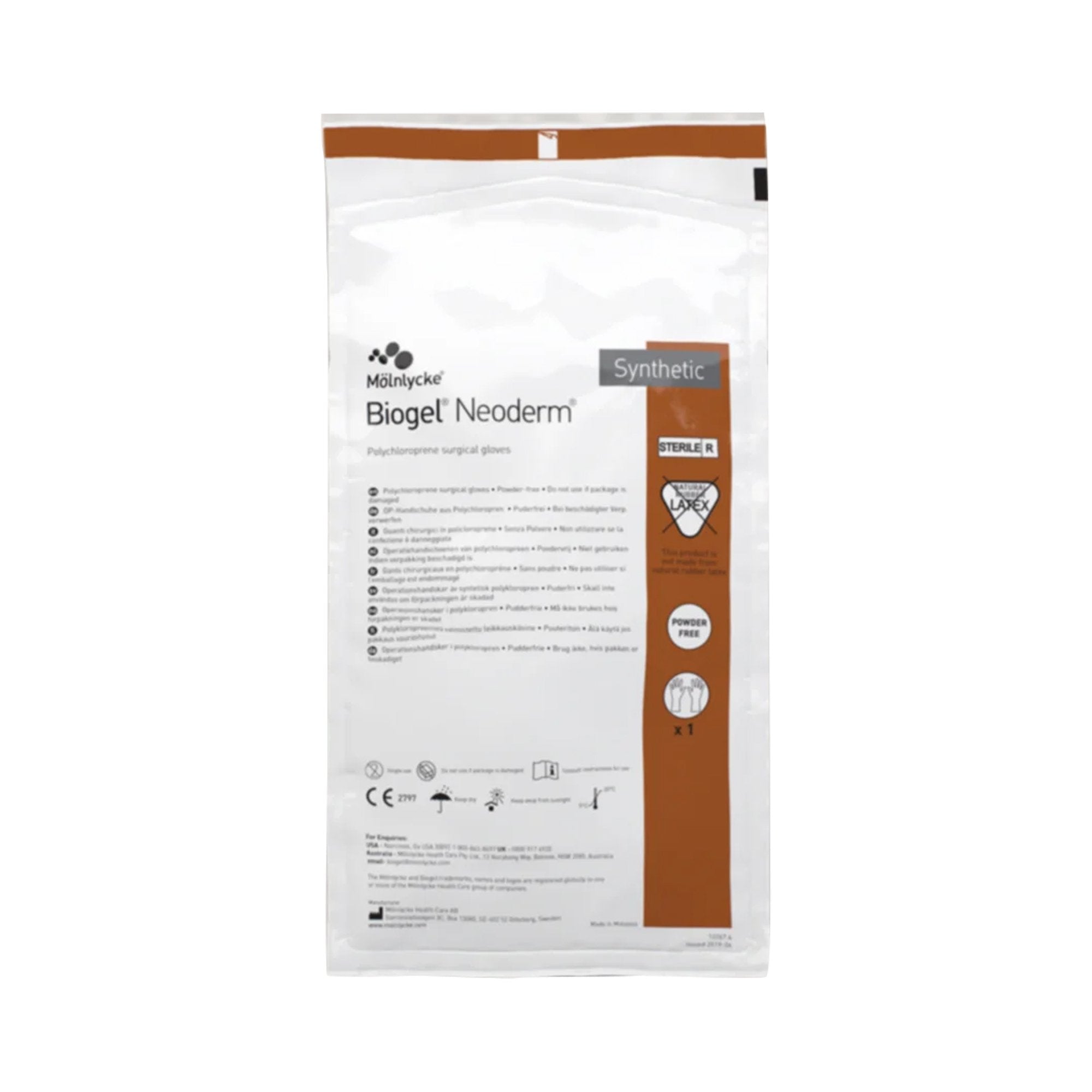 Surgical Glove Biogel NeoDerm Size 8 Sterile Polyisoprene Standard Cuff Length Micro Textured Light Brown Not Chemo Approved