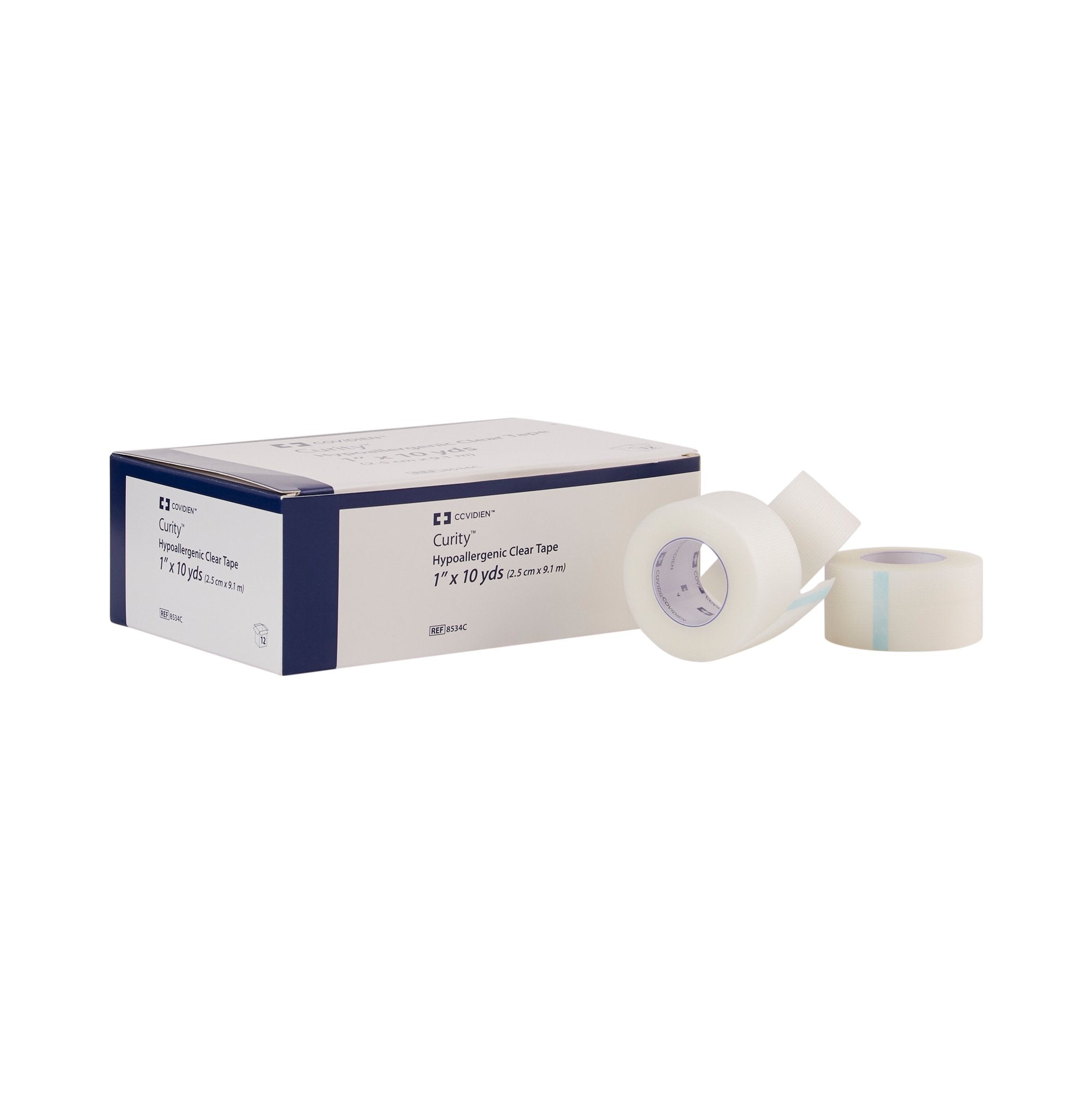 Hypoallergenic Medical Tape Kendall Hypoallergenic Clear Transparent 1 Inch X 10 Yard Plastic NonSterile