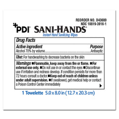Hand Sanitizing Wipe Sani-Hands 100 Count Ethyl Alcohol Wipe Individual Packet,  Packaging Type- Case