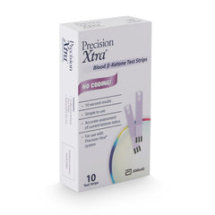 Blood Glucose and Ketone Test Strips Precision Xtra 10 Strips per Pack,Packaging Type- Box