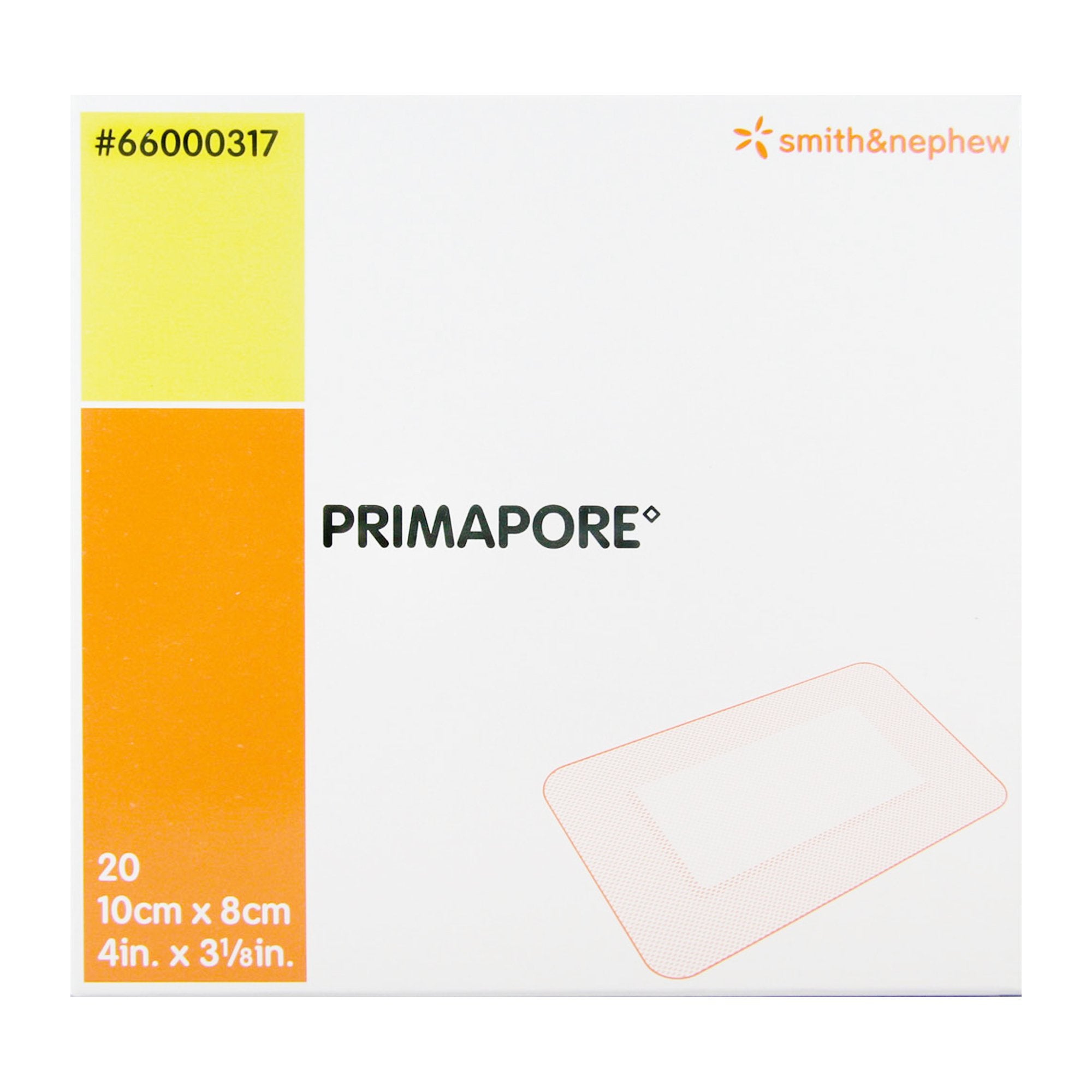 Island Dressing Primapore 3-1/8 X 4 Inch Rectangle Sterile Film Backing
