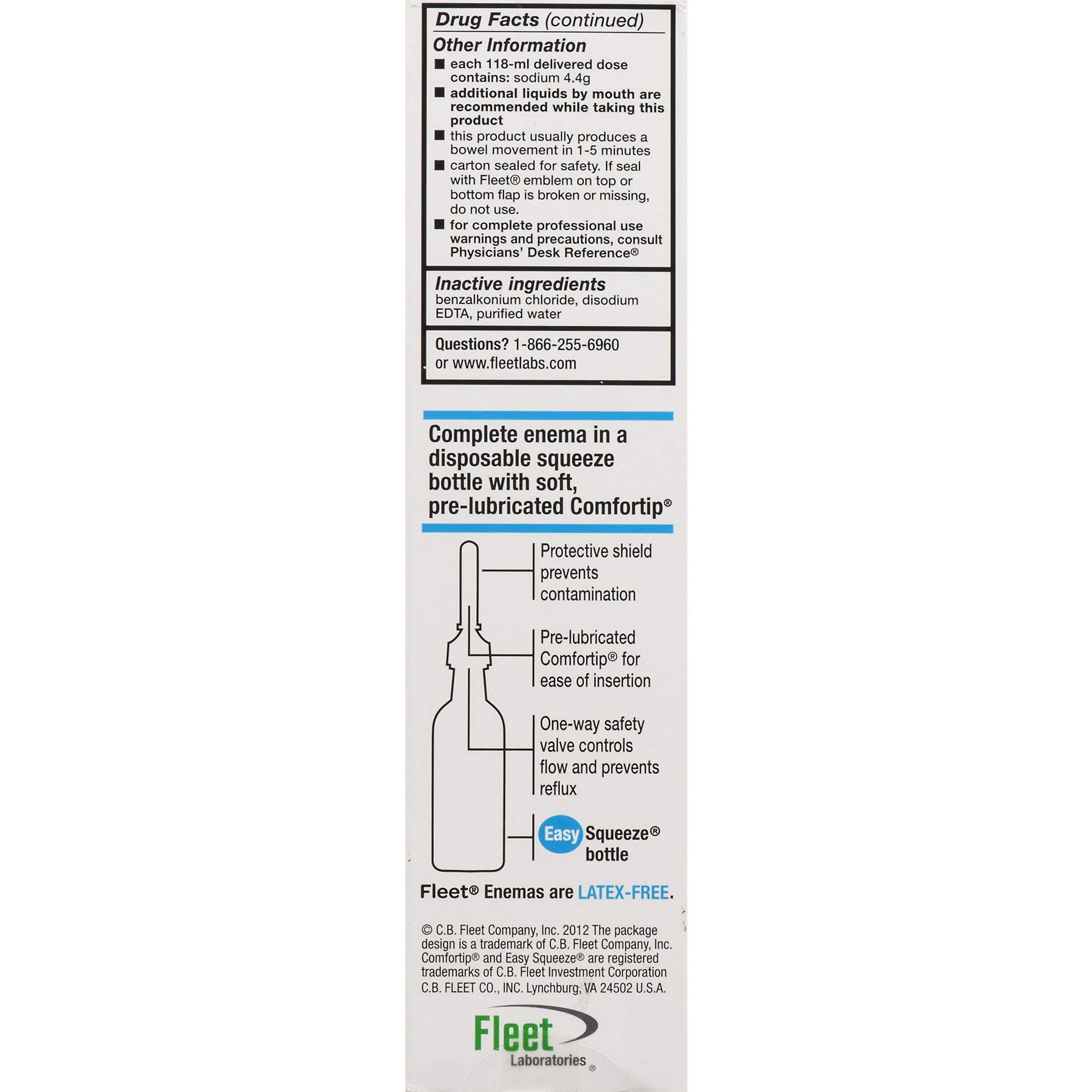 Enema Fleet 4.5 oz. 19 Gram - 7 Gram Strength Monobasic Sodium Phosphate / Dibasic Sodium Phosphate,Packaging Type- Each
