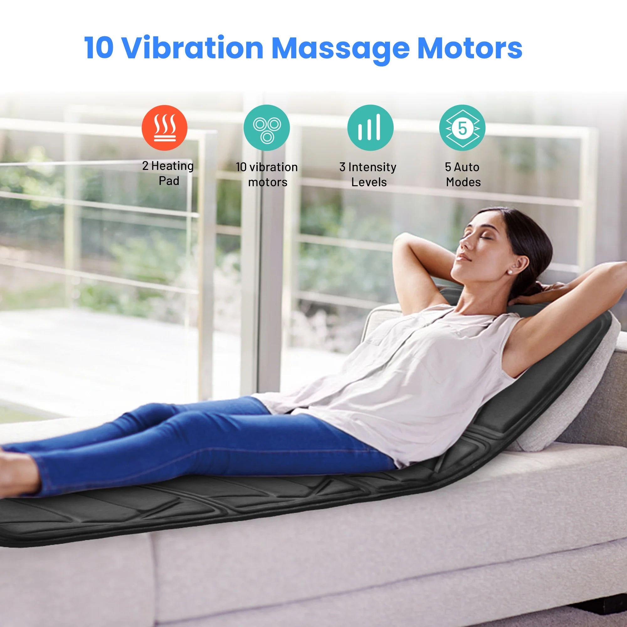 Full Body Massage Mat with Heat, Electric Massage Pad, Back Massager for Pain Relief, Gifts