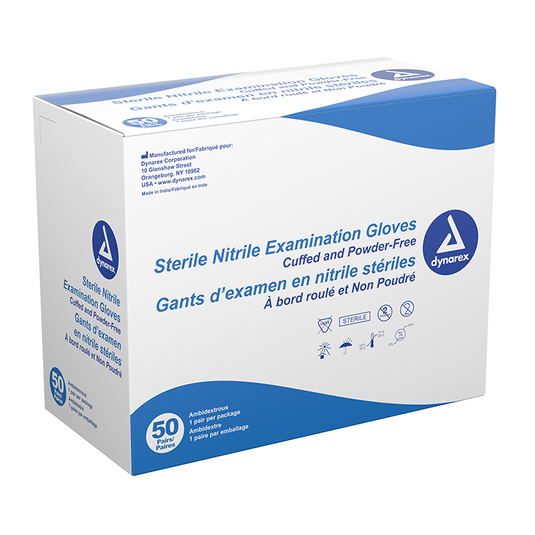 dynarex sterile nitrile exam gloves powder free