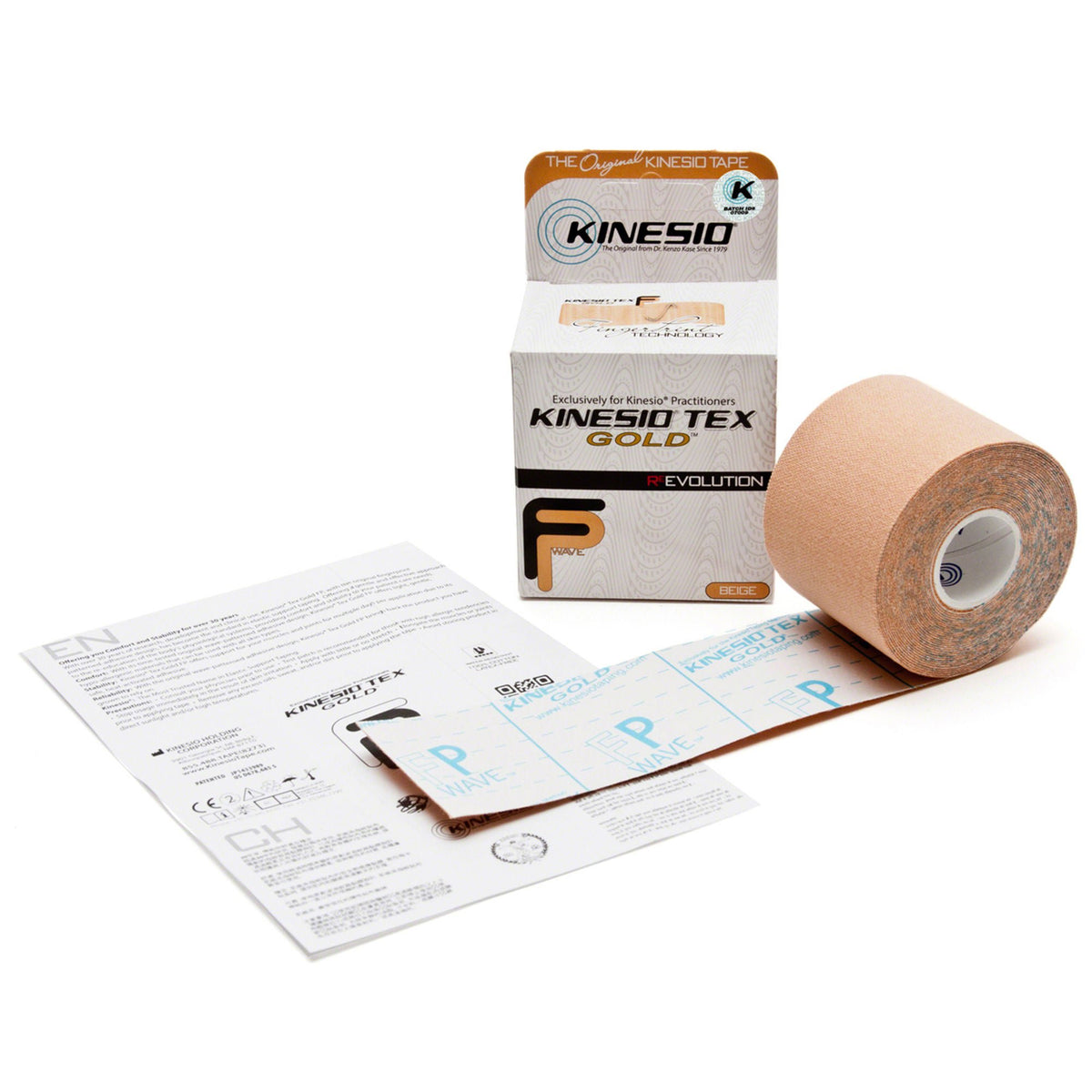 Kinesio Tex Gold FP Kinesiology Tape – Beige Cotton NonSterile, 2 Inch x 5-1/2 Yard Beige | 5-1/2 Yard · Pack: RL