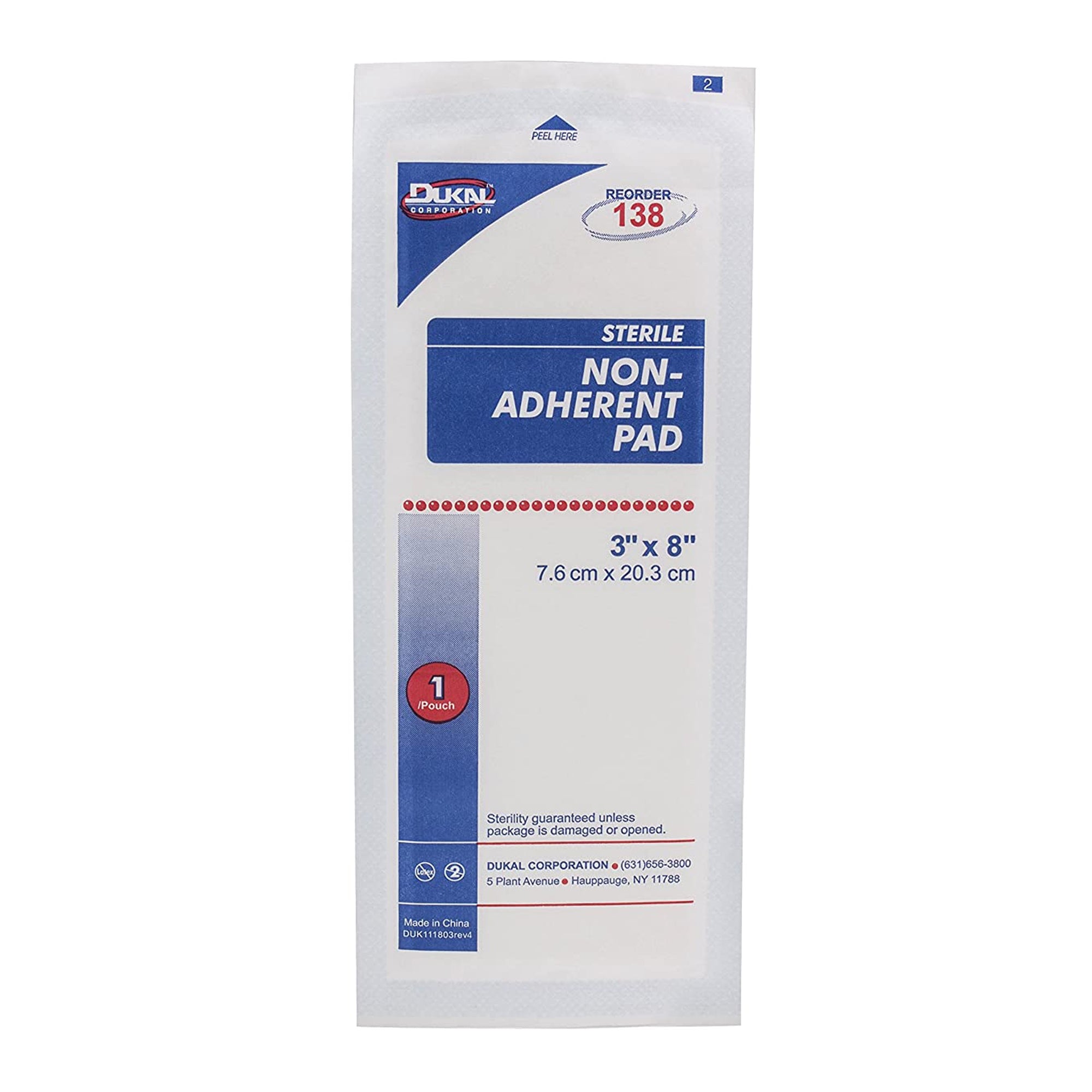 Non-Adherent Dressing Dukal 3 X 8 Inch Sterile 1 per Pack, Packaging Type- Box