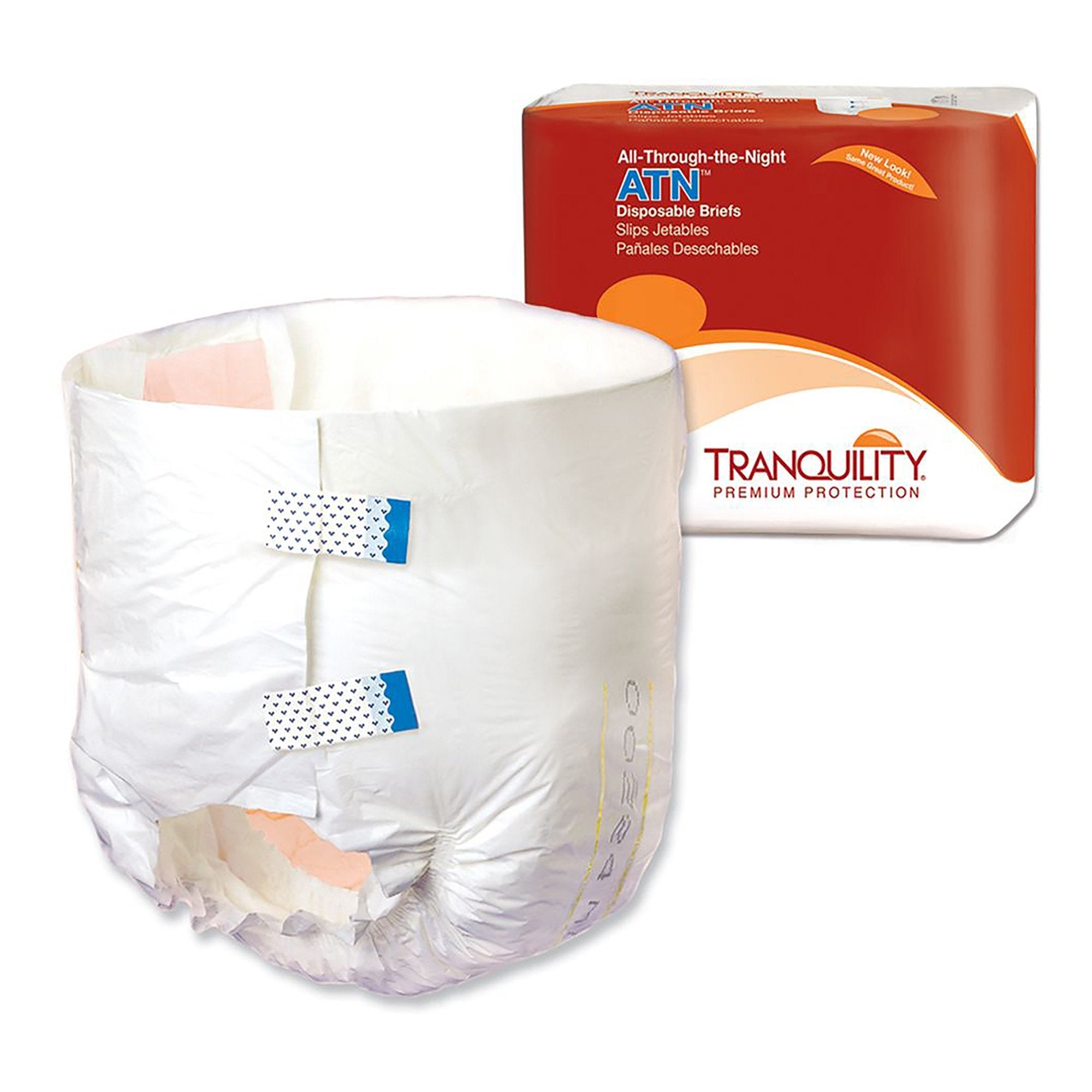 Unisex Adult Incontinence Brief Tranquility ATN Large Disposable Heavy Absorbency, Packaging Type- Case