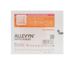 Foam Dressing Allevyn Gentle Border 3 X 3 Inch With Border Film Backing Silicone Gel Adhesive Square Sterile