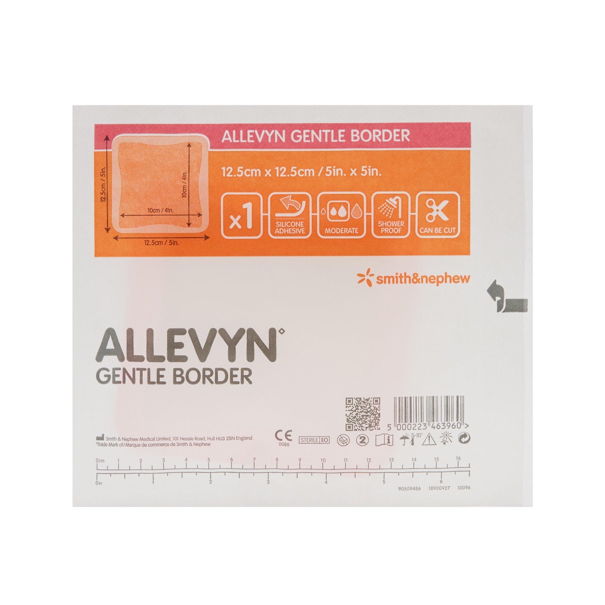 Foam Dressing Allevyn Gentle Border 5 X 5 Inch With Border Film Backing Silicone Gel Adhesive Square Sterile,Packaging Type- Box