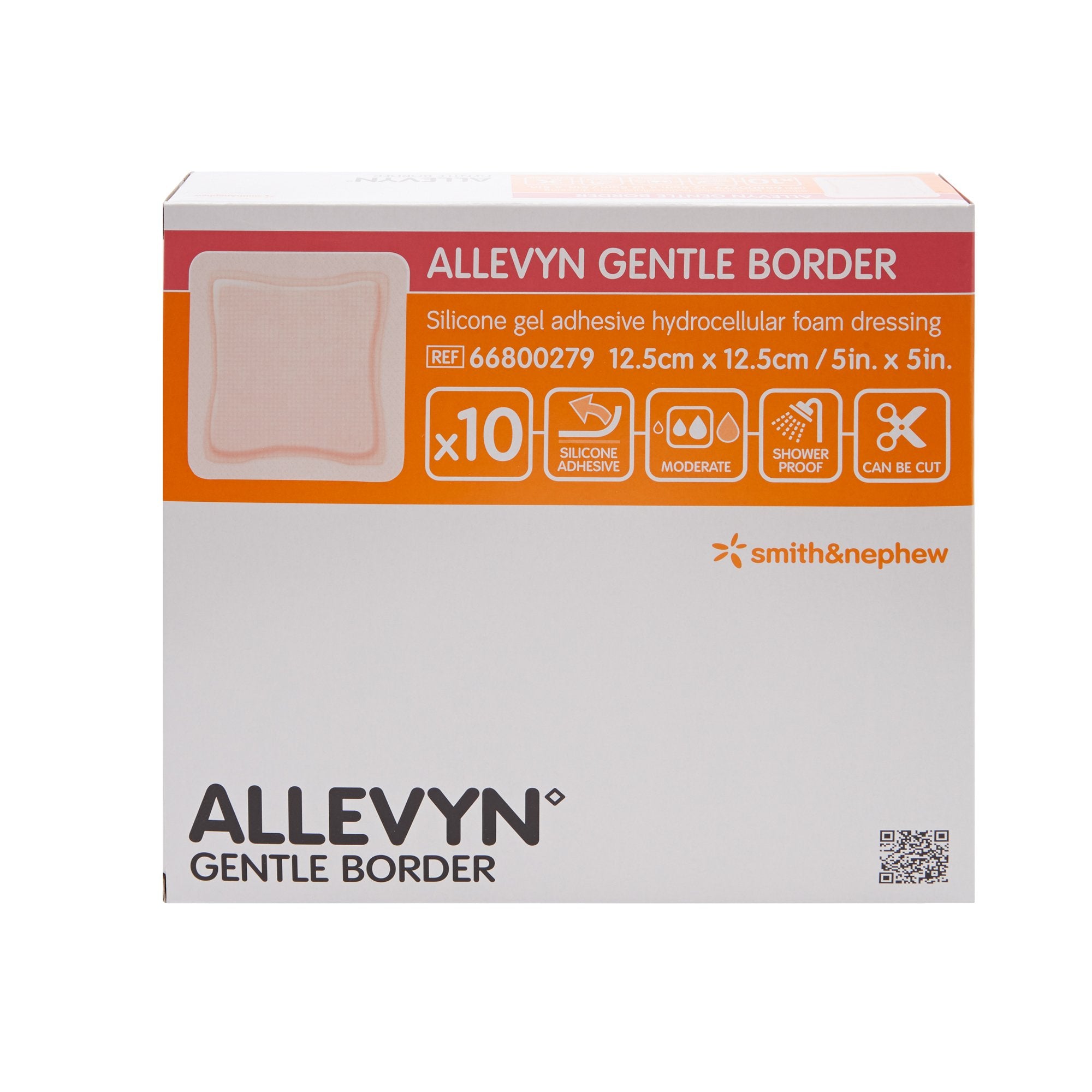 Foam Dressing Allevyn Gentle Border 5 X 5 Inch With Border Film Backing Silicone Gel Adhesive Square Sterile,Packaging Type- Box