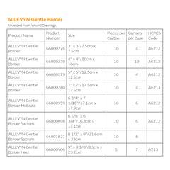 Foam Dressing Allevyn Gentle Border 7 X 7 Inch With Border Film Backing Silicone Gel Adhesive Square Sterile,Packaging Type- Box