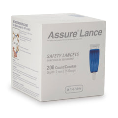 Safety Lancet Assure 25 Gauge Protective Safety Cap Push Button Activation Finger, Packaging Type- Case
