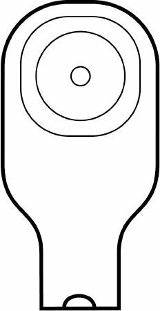 Colostomy Pouch Premier Flextend One-Piece System 9 Inch Length Flat, Pre-Cut 1 Inch Stoma Drainable