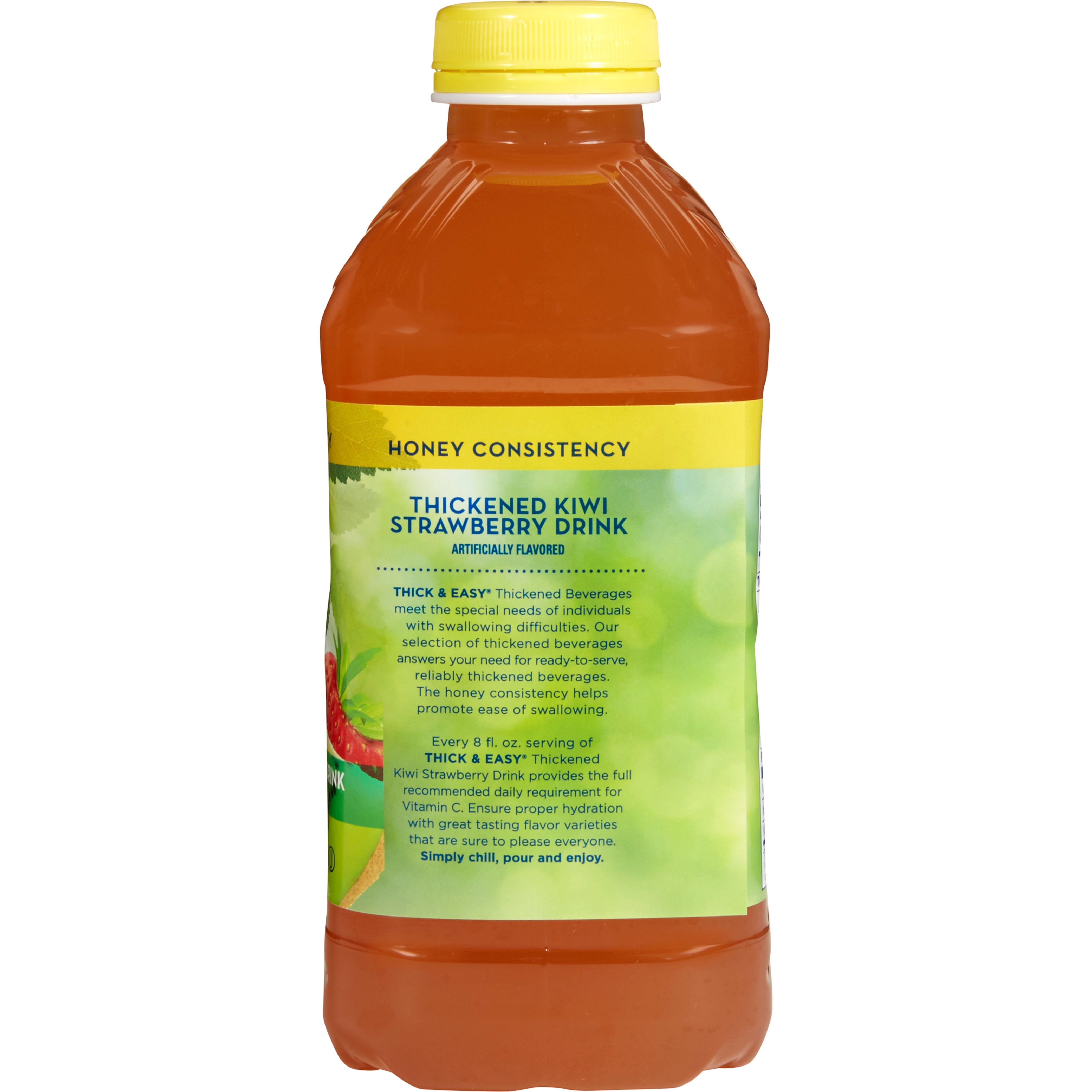 Thickened Beverage Thick & Easy 46 oz. Bottle Kiwi Strawberry Flavor Liquid IDDSI Level 3 Moderately Thick/Liquidized,  Packaging Type- Each
