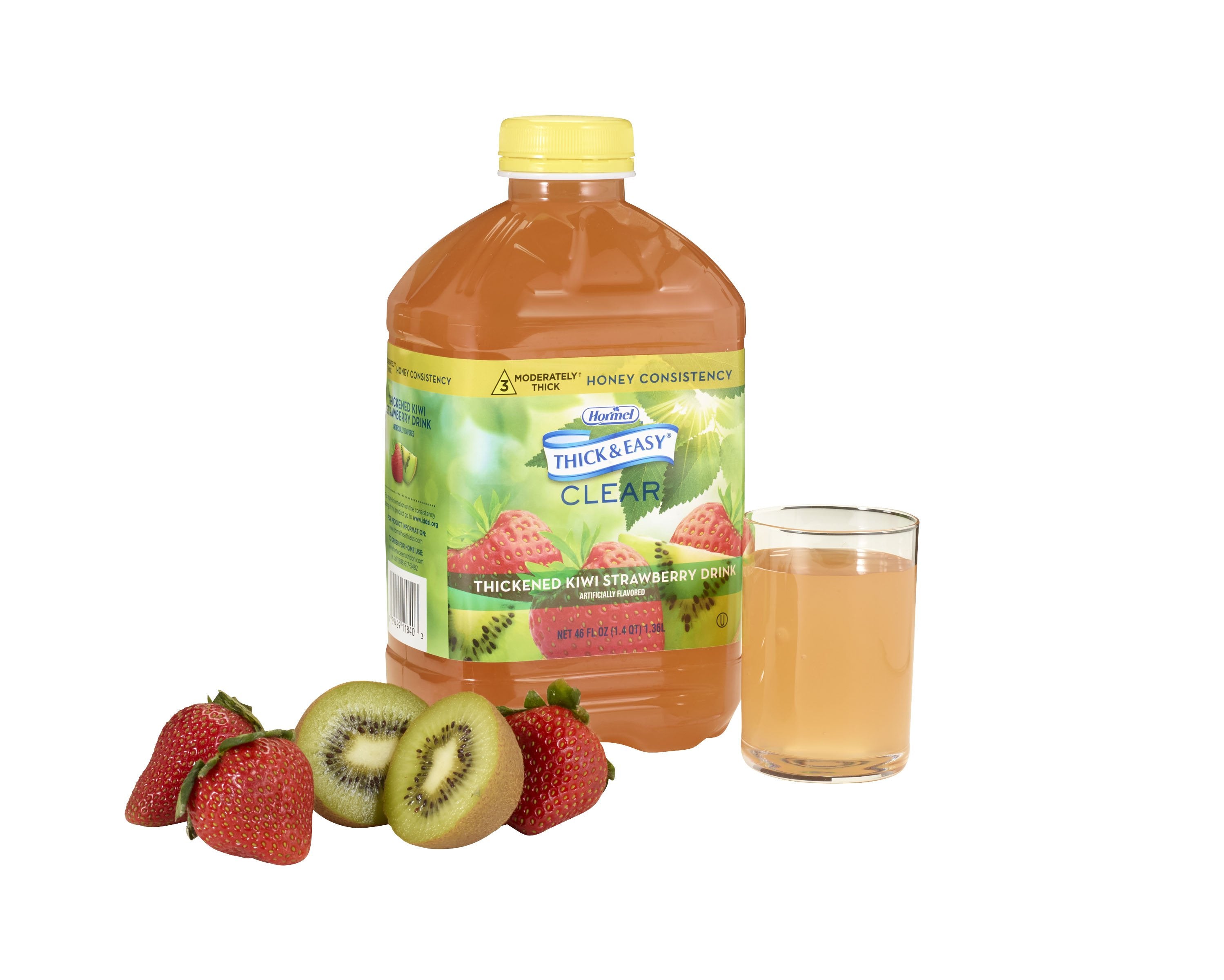 Thickened Beverage Thick & Easy 46 oz. Bottle Kiwi Strawberry Flavor Liquid IDDSI Level 3 Moderately Thick/Liquidized,  Packaging Type- Each