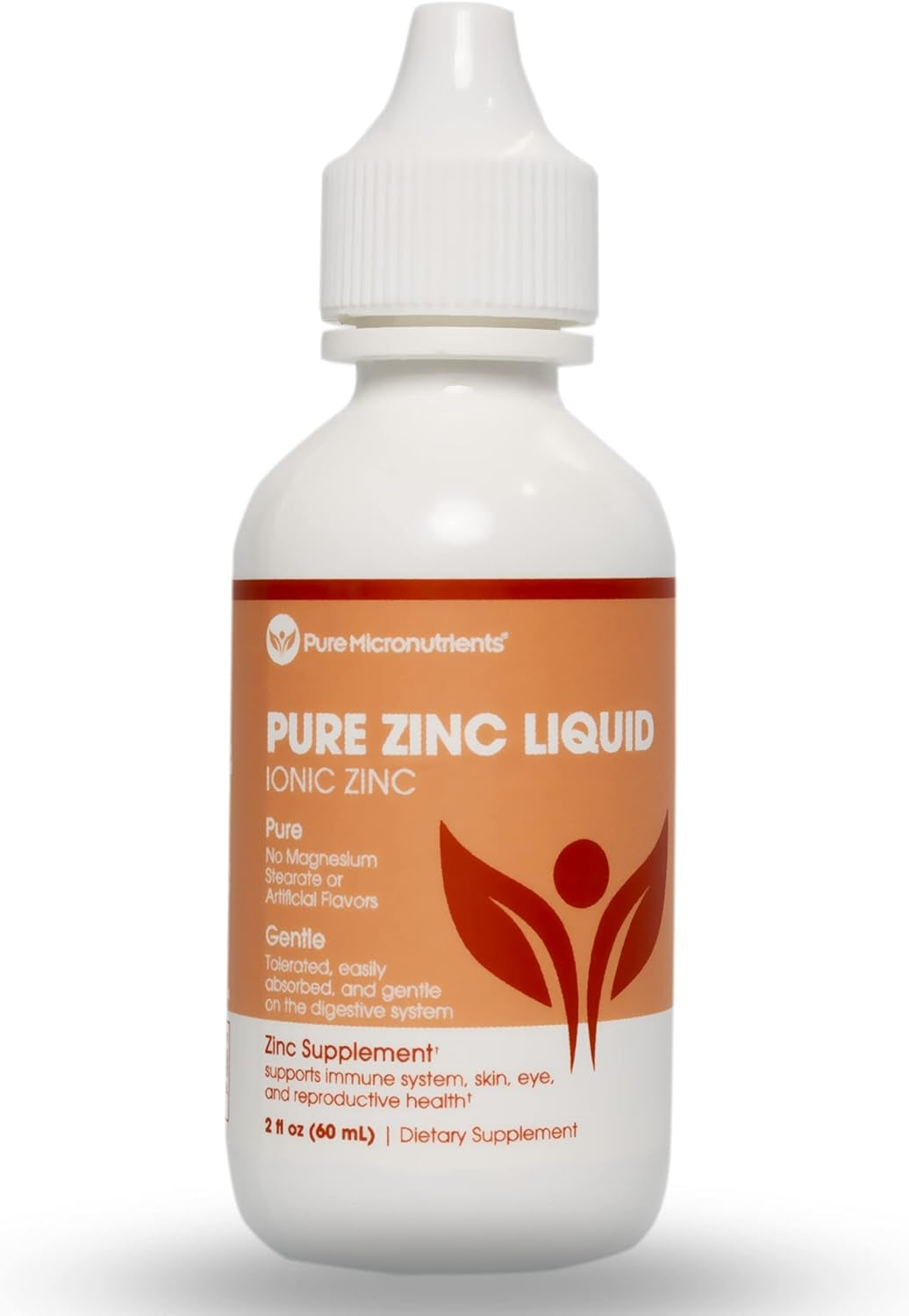 Pure Liquid Zinc Drops– Immune Support for Kids, Women & Men - Zinc Supplements for Immune Health, Energy & Skin Care / Acne - Ionic Zinc 2 Oz (60 Ml)- Vegan, Non-Gmo, Gluten Free -