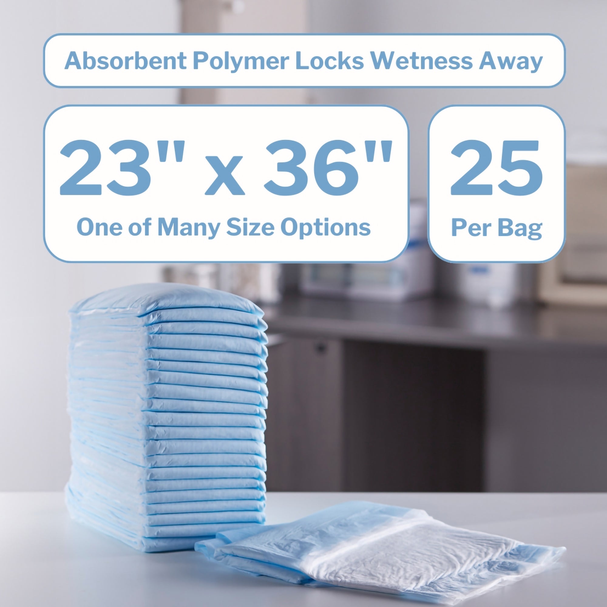 Disposable Underpad McKesson 23 X 36 Inch Polymer Moderate Absorbency, Packaging Type- Case