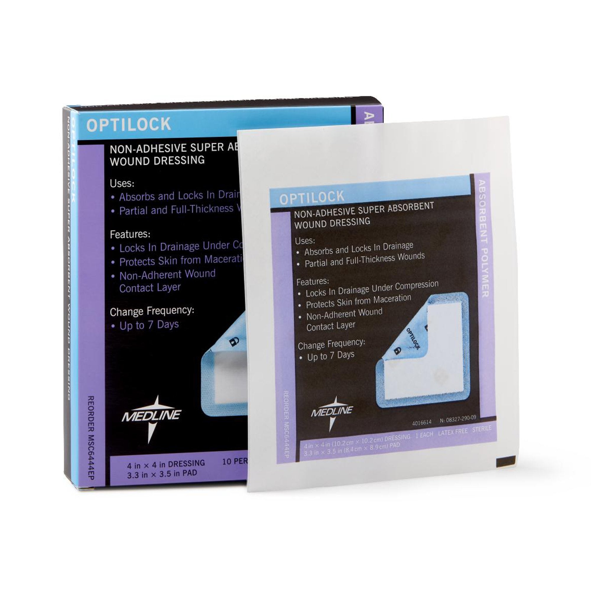 Super Absorbent Dressing OptiLock 4 X 4 Inch Square