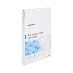 Super Absorbent Dressing McKesson 6 X 9 Inch Rectangle,  Packaging Type- Case