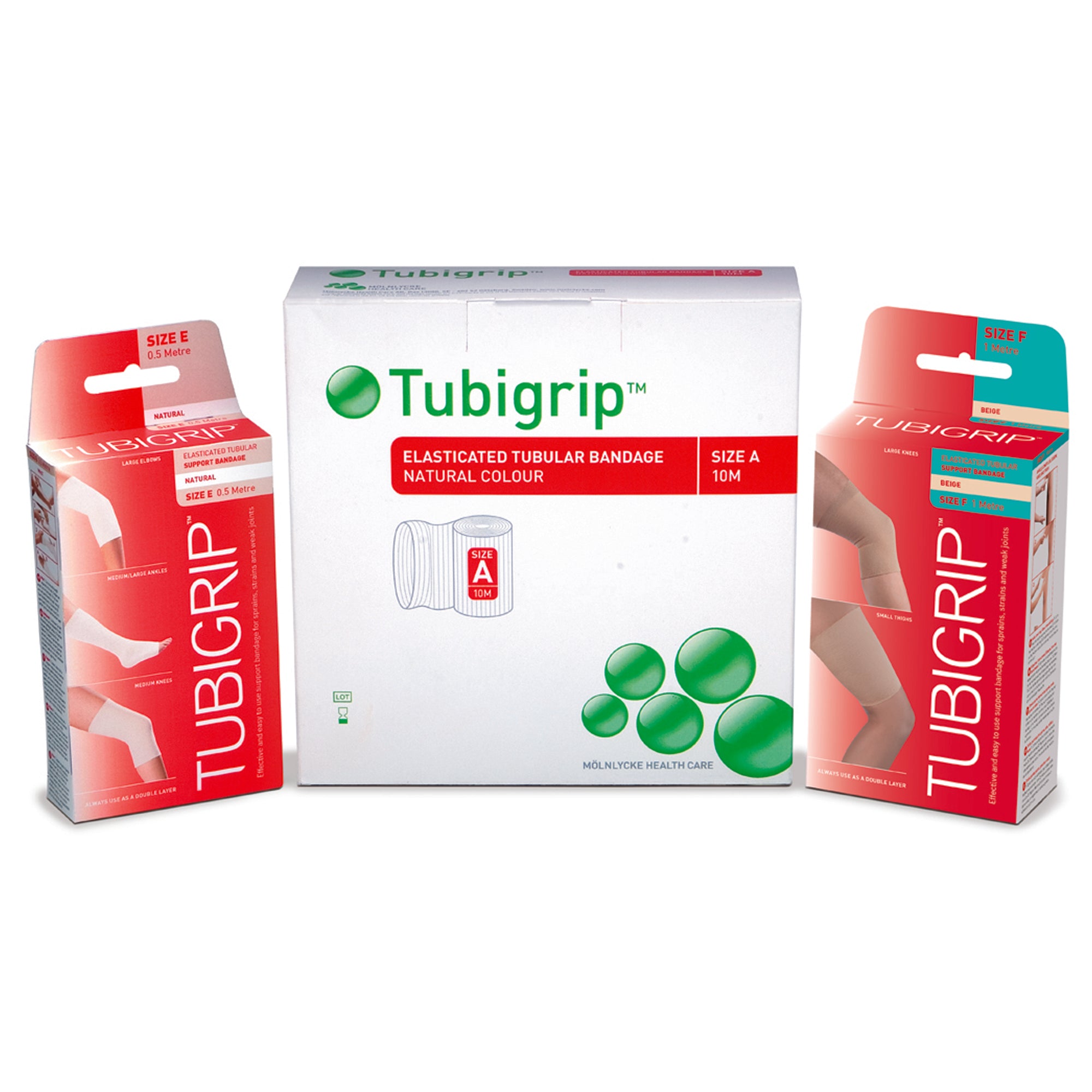 Elastic Tubular Support Bandage Tubigrip 3-1/2 Inch X 11 Yard Large Ankle / Medium Knee / Small Thigh Pull On Natural NonSterile Size E Standard Compression, Packaging Type- Each