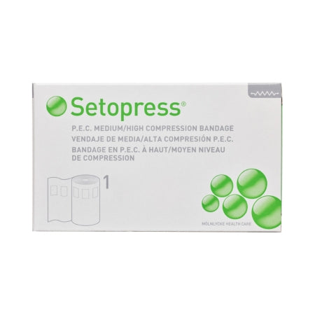 Compression Bandage Setopress 4 Inch X 4 Yard Safety Pin Closure White NonSterile High Compression,Packaging Type- Box
