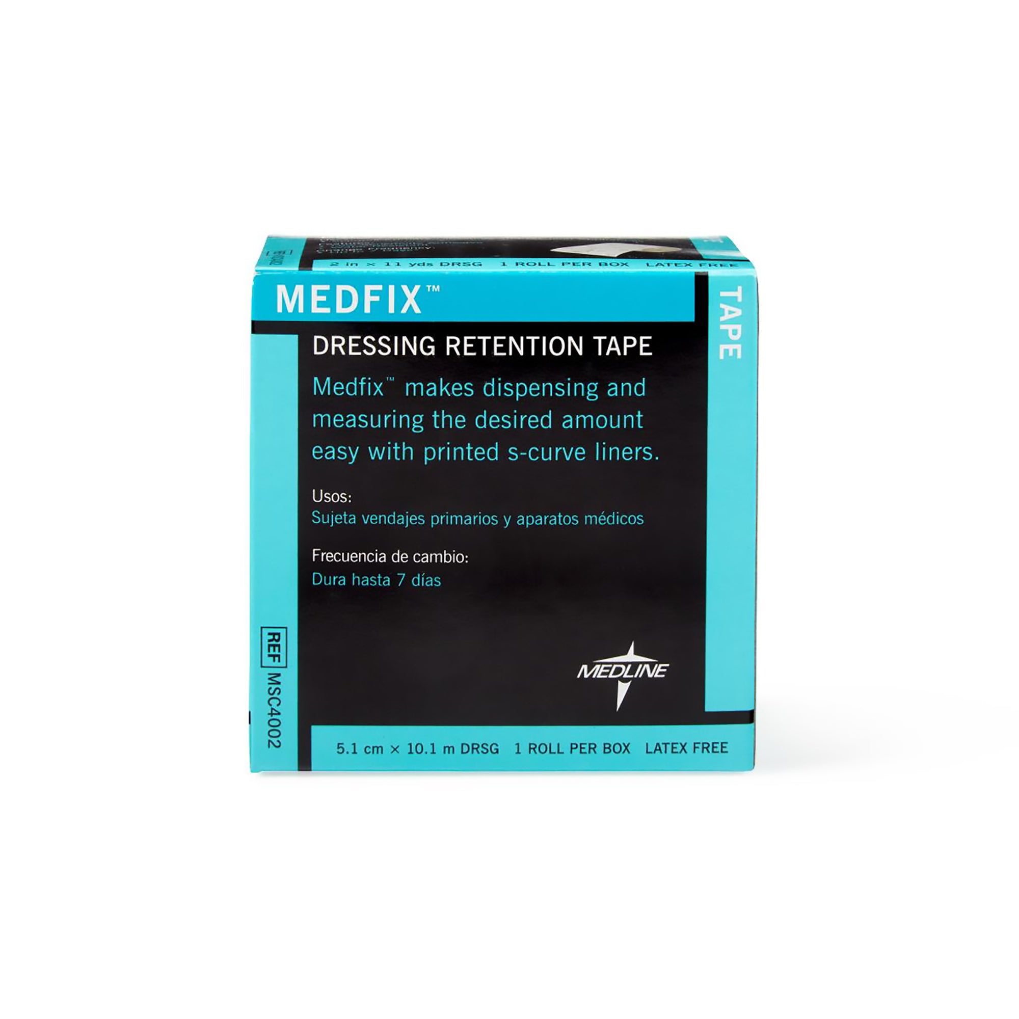 Water Resistant Dressing Retention Tape with Liner MedFix White 2 Inch X 11 Yard Nonwoven NonSterile,Packaging Type- Each
