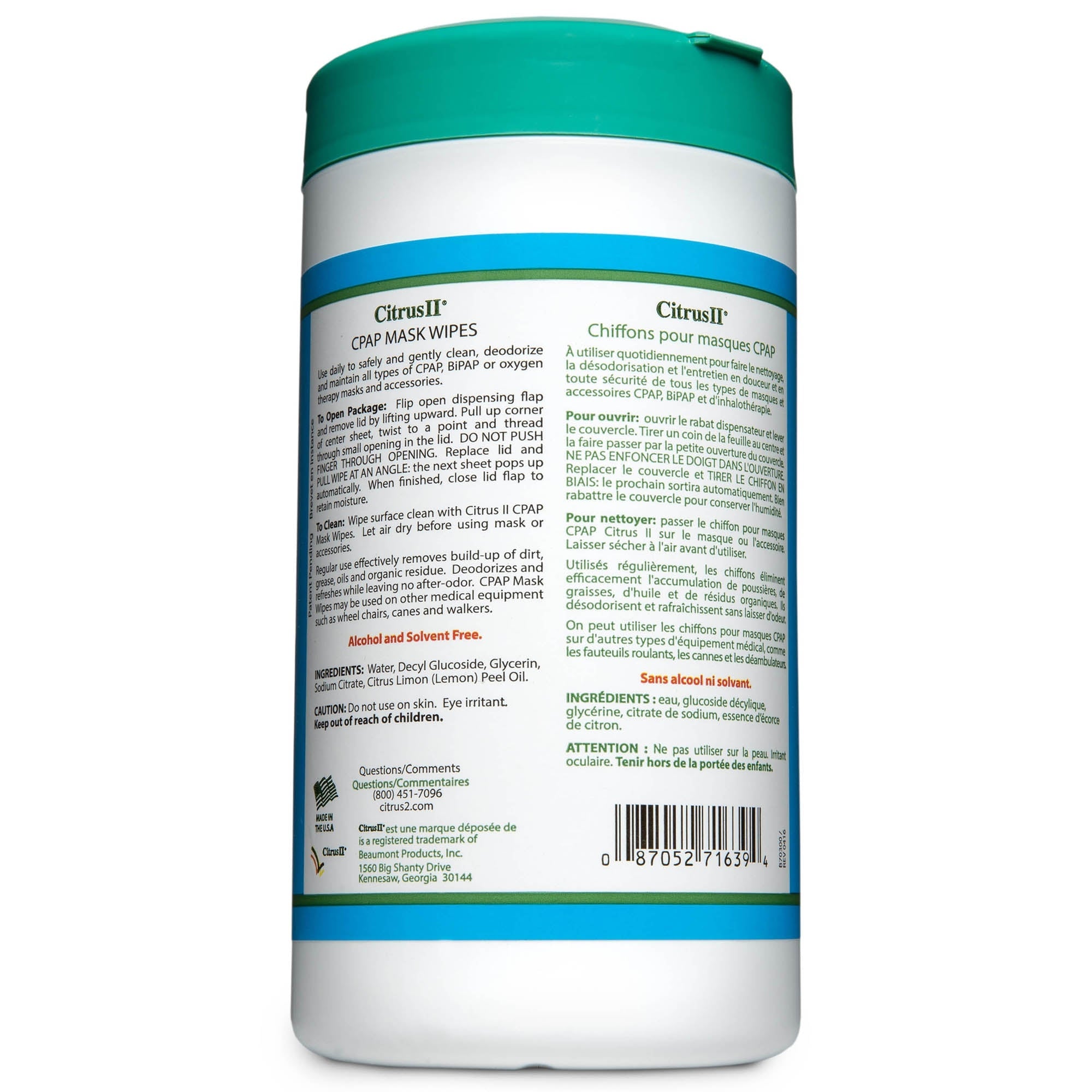 CPAP Wipes Citrus II 5 X 8 Inch, 7.5 oz, Packaging Type- Case