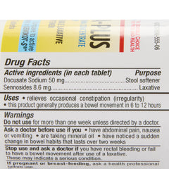 Stool Softener / Laxative Health Star Tablet 60 per Bottle 50 mg - 8.6 mg Strength Docusate Sodium / Sennosides, Packaging Type- Case