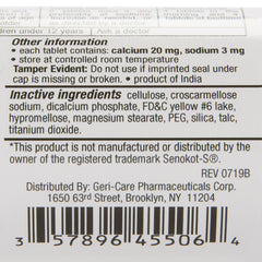 Stool Softener / Laxative Health Star Tablet 60 per Bottle 50 mg - 8.6 mg Strength Docusate Sodium / Sennosides, Packaging Type- Case