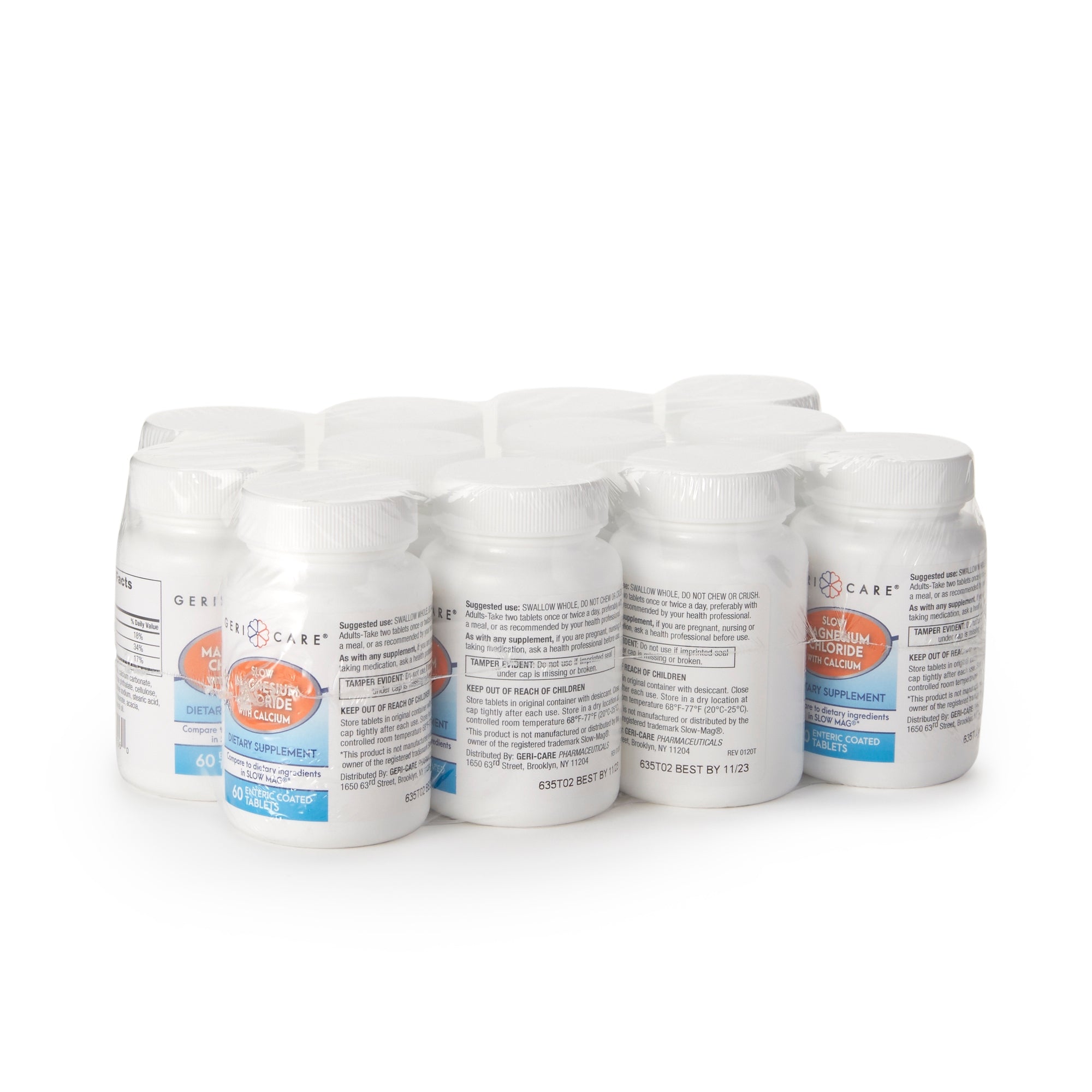 Mineral Supplement Geri-Care® Calcium / Magnesium Chloride 236 mg - 142 mg - 400 mg Strength Tablet 60 per Bottle