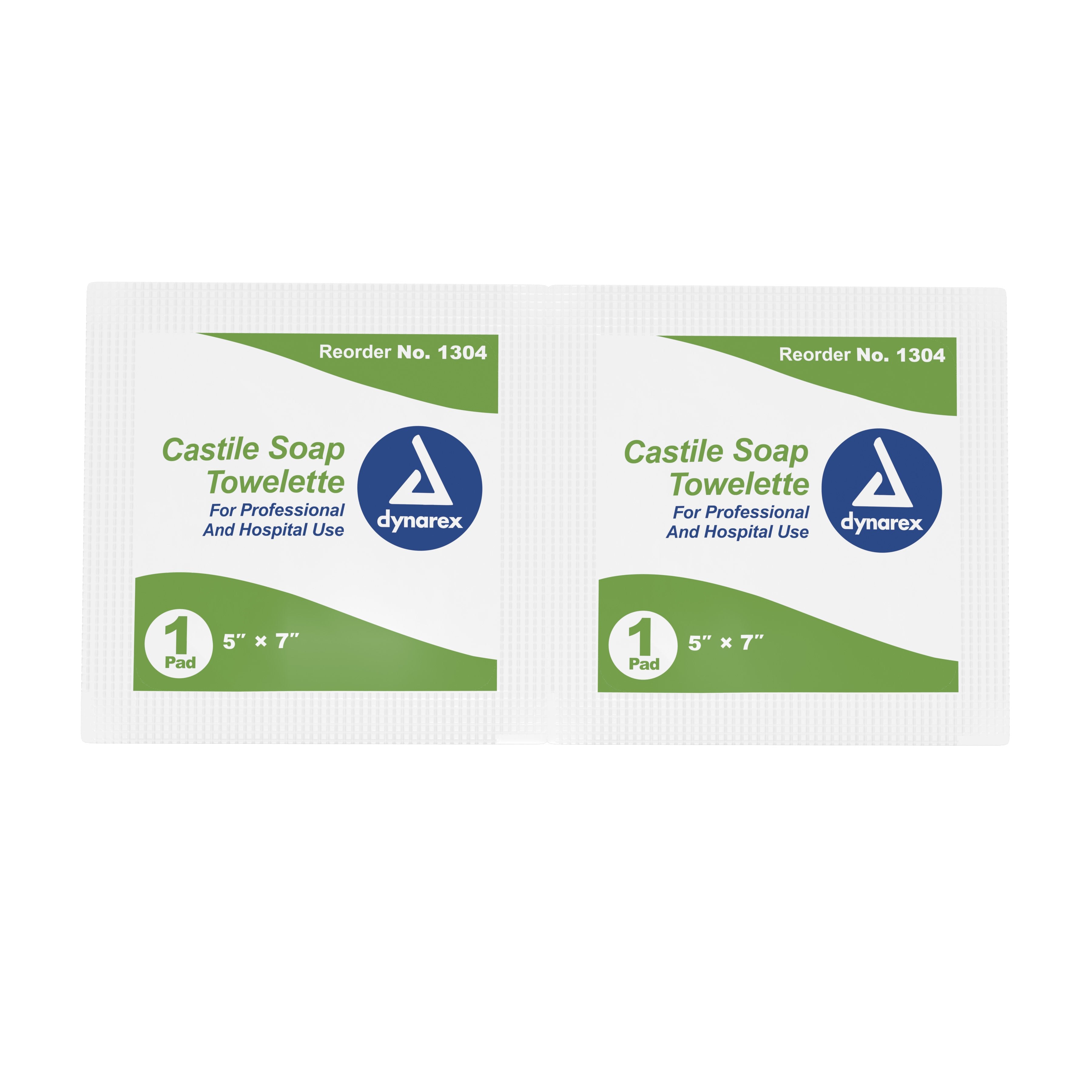 Dynarex Castile Soap Towelettes – Scented Individual Packets, PH-Balanced Coconut-Oil Soap 5 x 7 in, Non-Sterile Latex-Free (Box of 100)