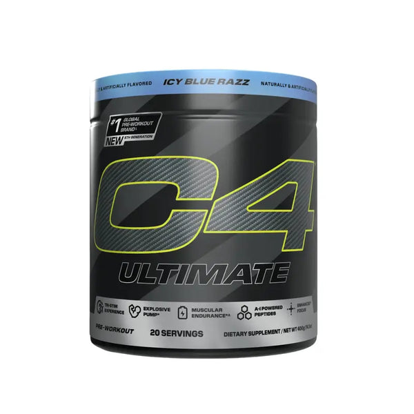 C4 Ultimate Pre Workout Powder Icy Blue Razz   Sugar Free Preworkout Energy Supplement for Men & Women   300Mg Caffeine + Teacrine + Dynamine   20 Servings