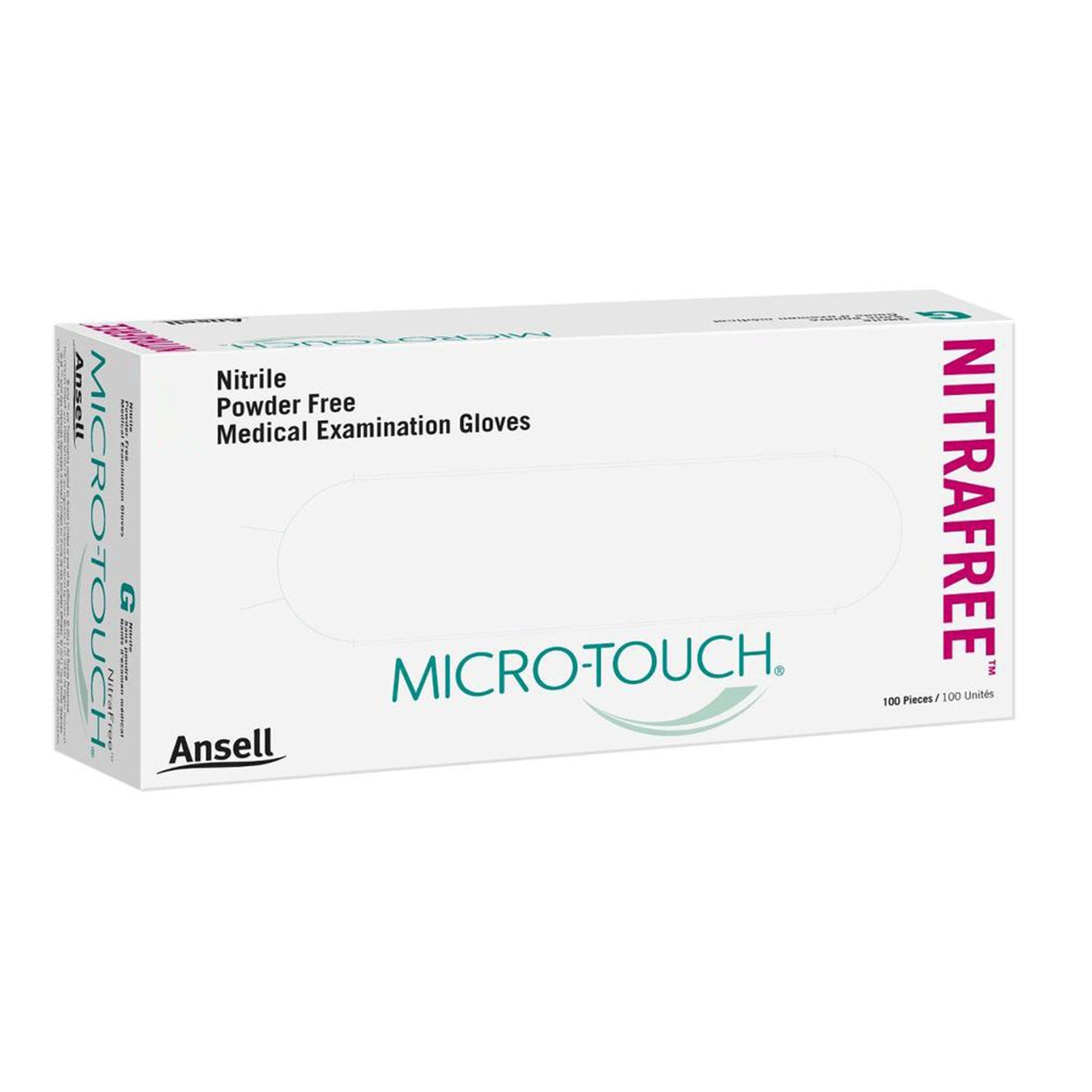 Exam Glove Micro-Touch NitraFree Small NonSterile Nitrile Standard Cuff Length Textured Fingertips Pink Chemo Tested | 100/Box