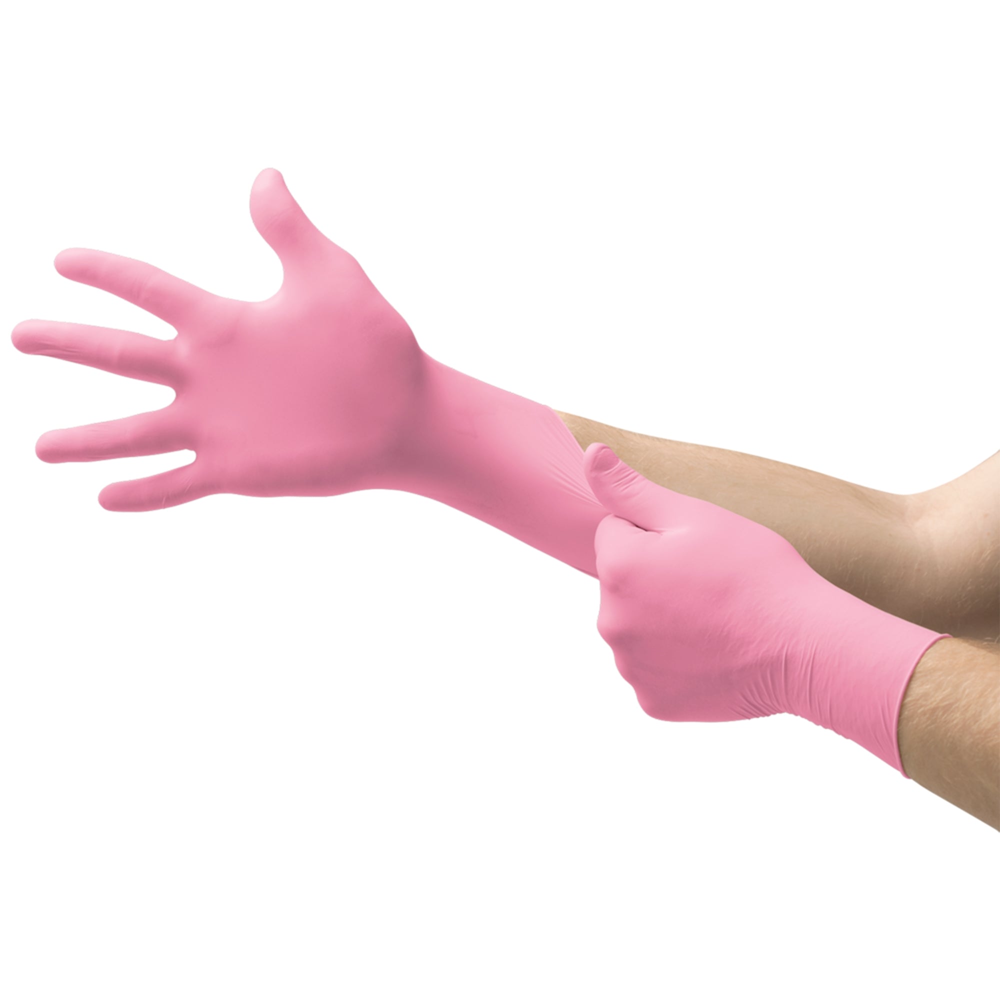 Exam Glove Micro-Touch NitraFree Medium NonSterile Nitrile Standard Cuff Length Textured Fingertips Pink Chemo Tested | 10Box/Case