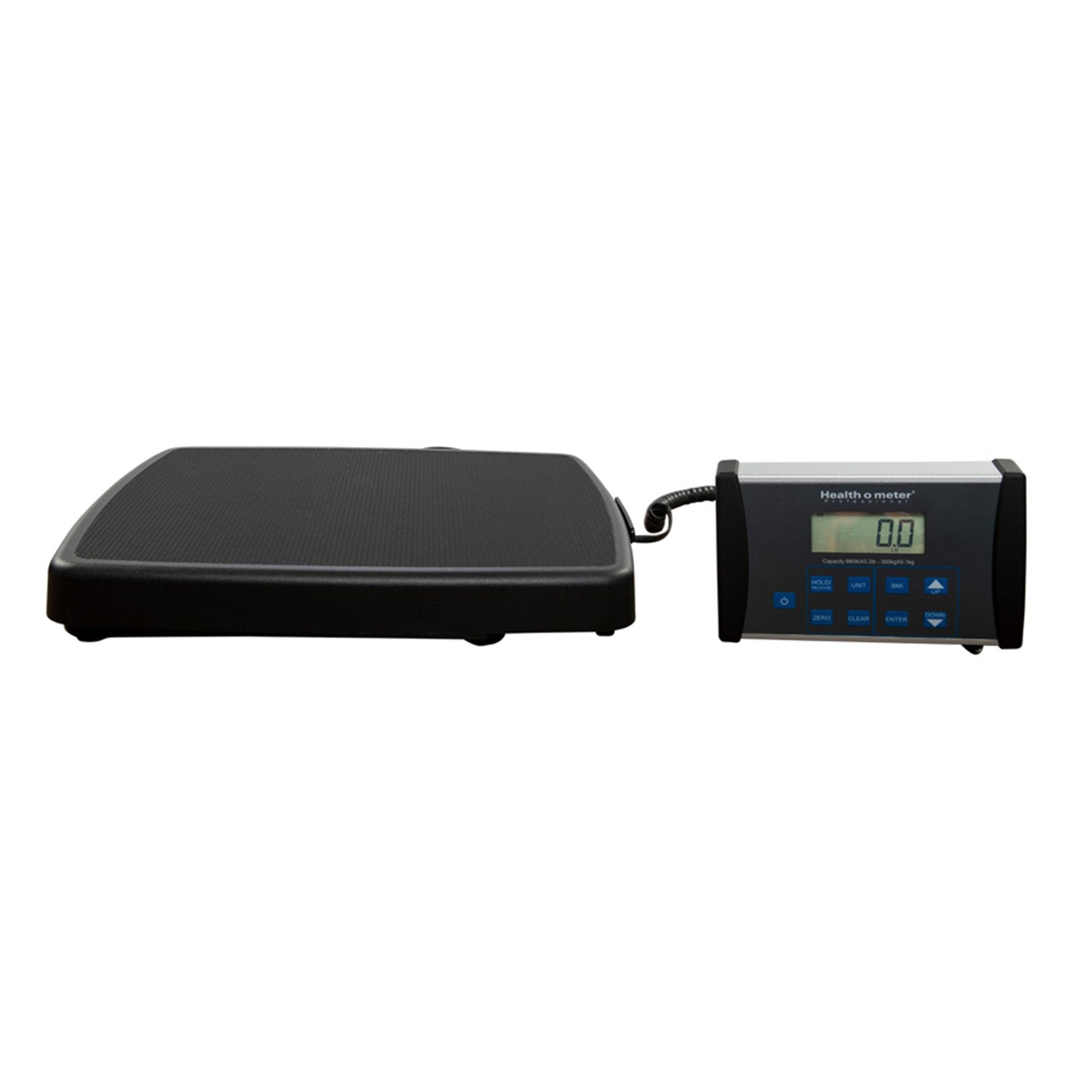 Floor Scale Health O Meter LCD Display 660 lbs. / 300 kg Capacity Black AC Adapter / Battery Operated