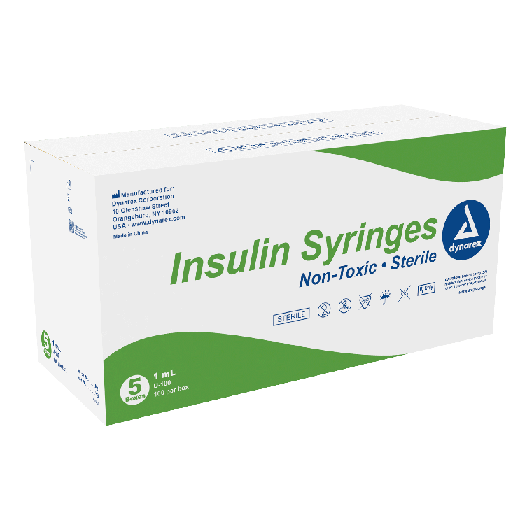 Dynarex Insulin Syringes, Pack Type 100 Box Per Case