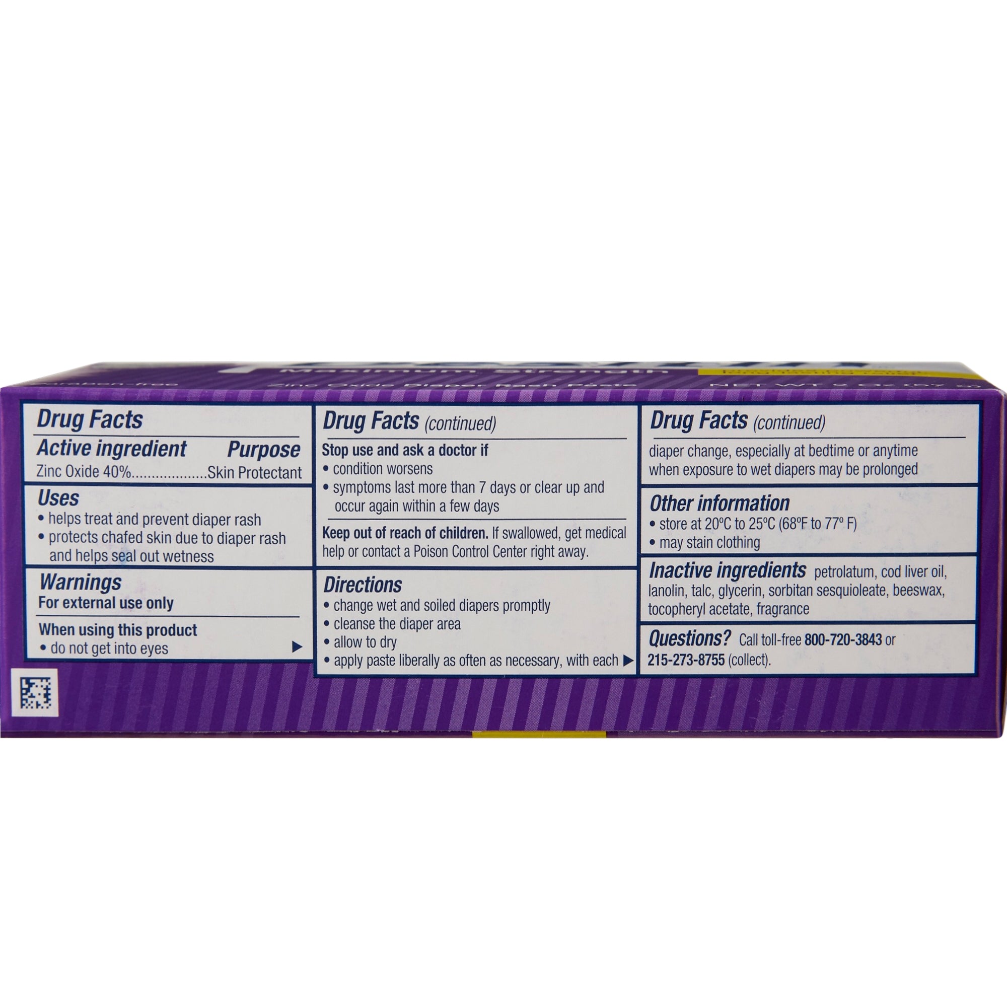 Tratamiento para la dermatitis del pañal Desitin, pasta sin perfume, tubo de 2 oz. Tipo de empaque: individual