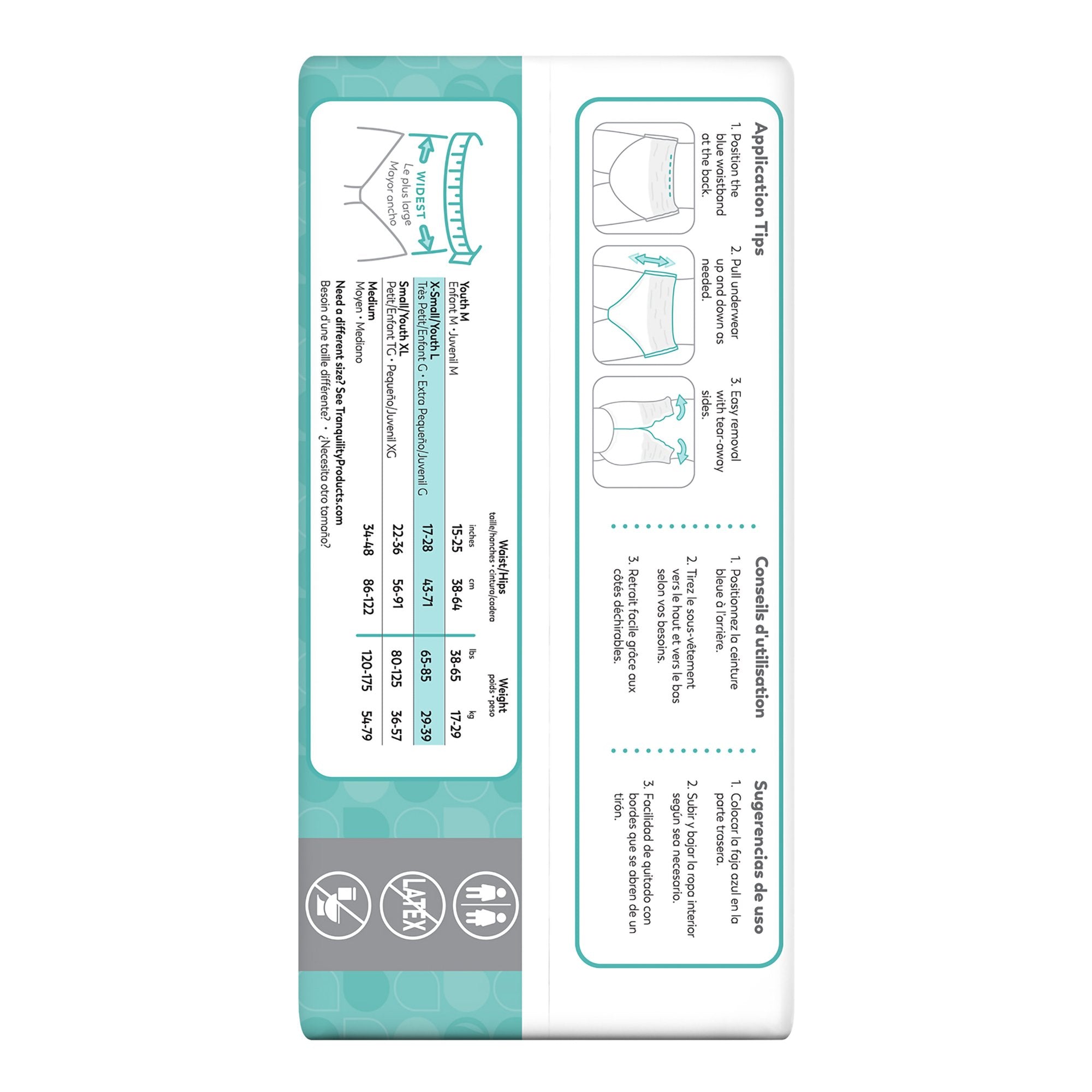 Unisex Adult Absorbent Underwear Tranquility Essential Pull On with Tear Away Seams X-Small Disposable Heavy Absorbency, Packaging Type- Case