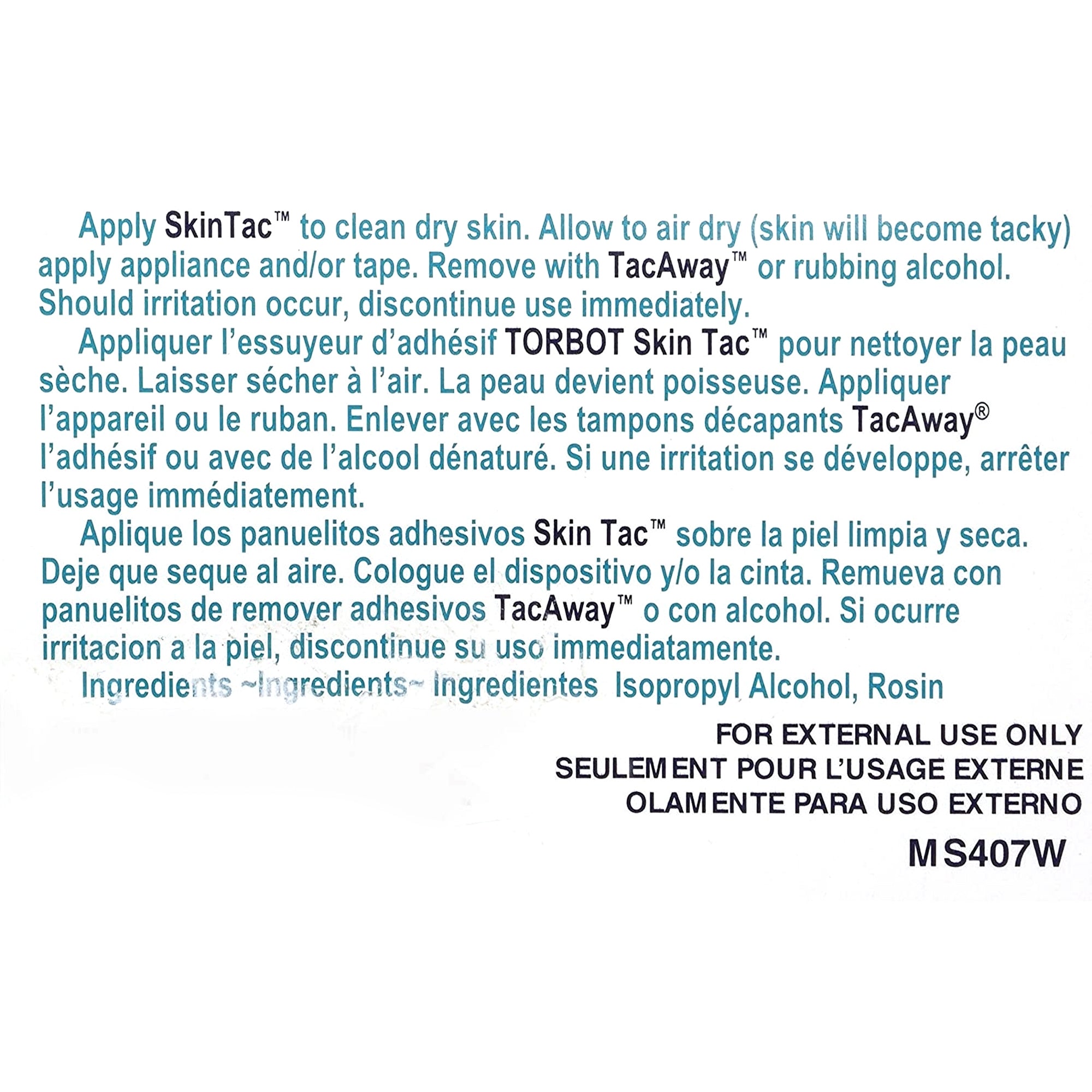 Skin Barrier Wipe Skin Tac 78 to 82% Strength Isopropyl Alcohol Individual Packet NonSterile