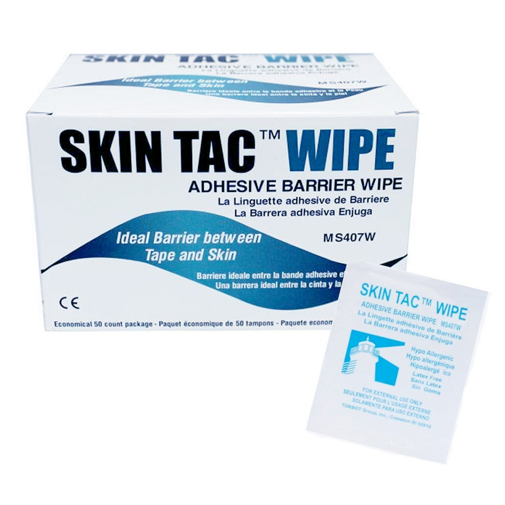 Skin Barrier Wipe Skin Tac 78 to 82% Strength Isopropyl Alcohol Individual Packet NonSterile