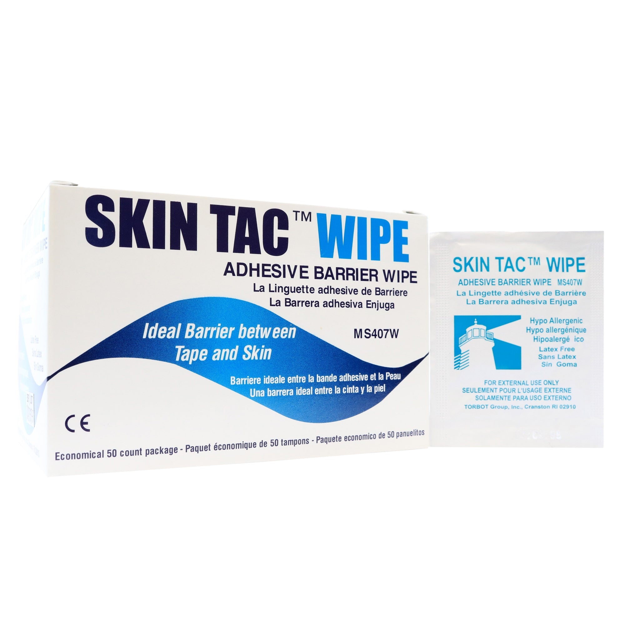 Skin Barrier Wipe Skin Tac 78 to 82% Strength Isopropyl Alcohol Individual Packet NonSterile