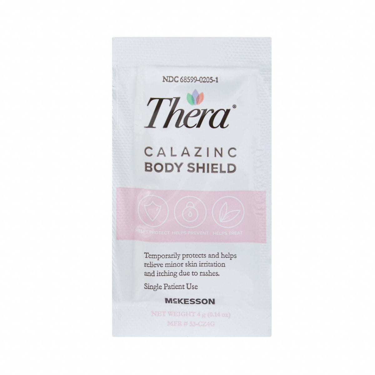 Skin Protectant Thera Calazinc Body Shield 4 Gram Individual Packet Scented Cream Box of 144