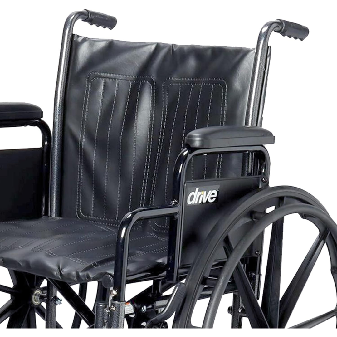 Wheelchair 16  Dual Axle Detachable Full Arms  Elr's - All Care Store