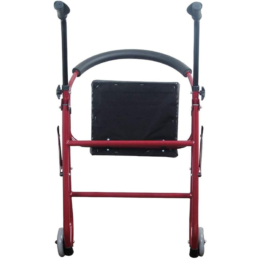 Drive Medical , Foldable Rollator For Seniors and Elders, Wheel size With Height Adjustable 15 inch, Weight Capacity 300lbs,Red Color, Foldable , 1239RD