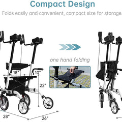 HFK-9210KDB-3 Dual-Brake Lightweight Upright Walker 10" Wheels