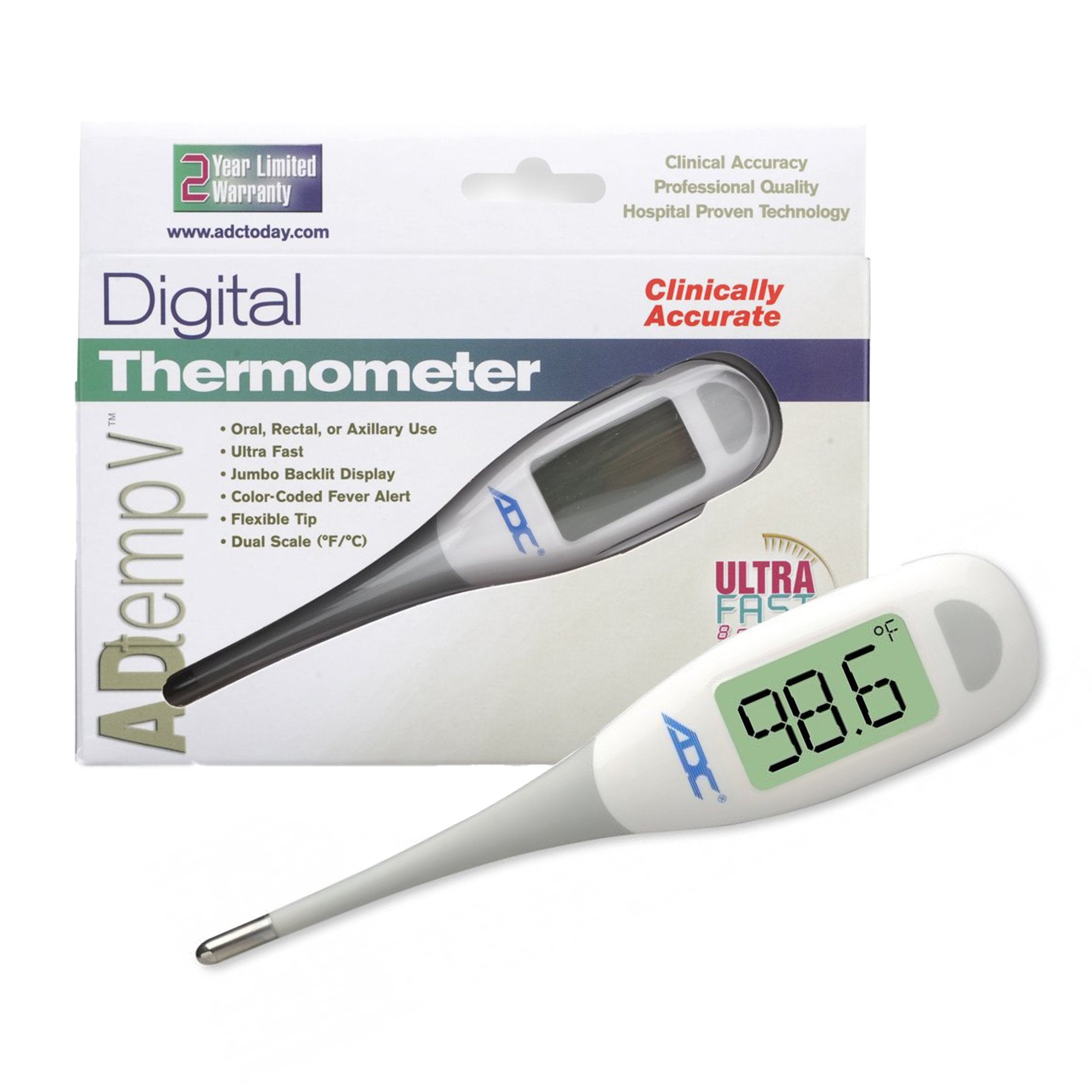 Digital Stick Thermometer Adtemp Oral / Rectal / Axillary Probe Handheld