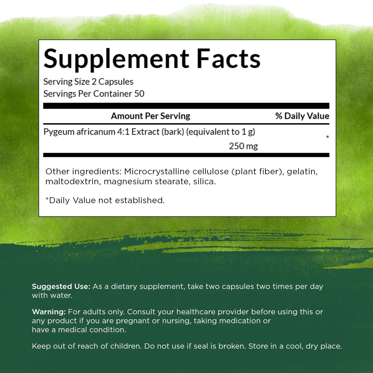 Pygeum - Standardized Extract 125 Mg 100 Caps 2 Pack