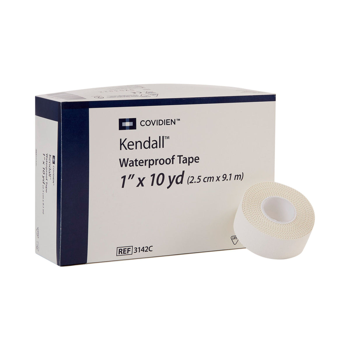 Waterproof Medical Tape Kendall White 1 Inch X 10 Yard Cloth NonSterile - Box
