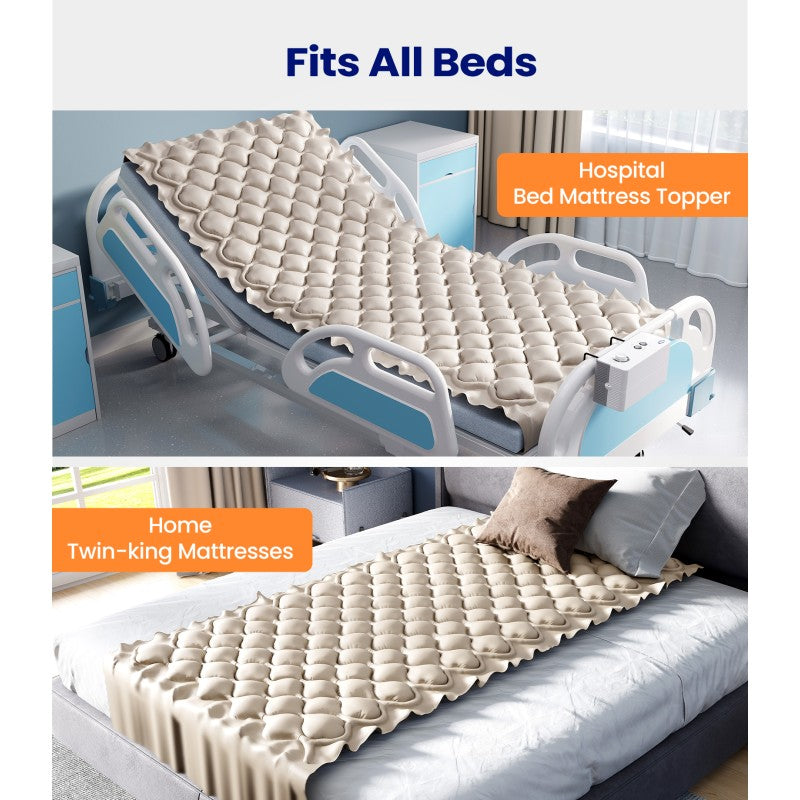 VOCIC S11VA Spherical Alternating Air Pressure Mattress With Pump– Anti Bedsore Pressure Relief Pad for Patients & Elderly, 89×38 inch size, Weight Capacity-297 lbs, PVC material